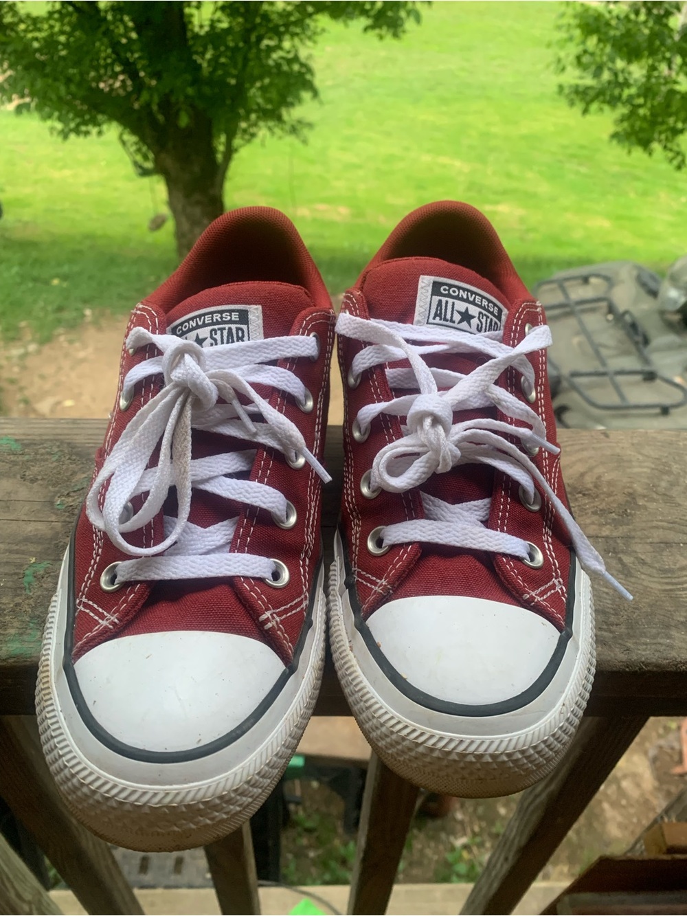 Converse Red Low Top Chuck Taylor All Star Sneakers